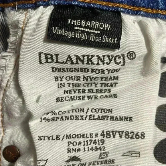BLANKNYC The Barrow Vintage High Rise Denim Short Women’s 26 Blue Distressed NWT - Picture 7 of 8